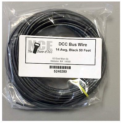 NCE Corporation 280 All Scale DCC Main Bus 14AWG Wire - 50' 15.2m -- Black