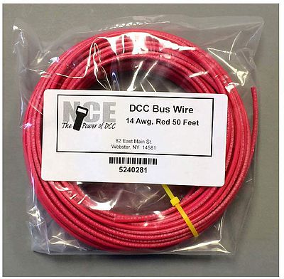 NCE Corporation 281 All Scale DCC Main Bus 14AWG Wire - 50' 15.2m -- Red