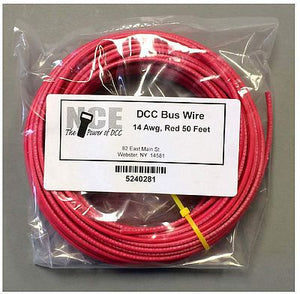 NCE Corporation 281 All Scale DCC Main Bus 14AWG Wire - 50' 15.2m -- Red