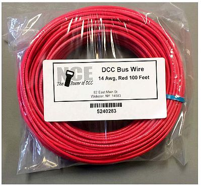 NCE Corporation 283 All Scale DCC Main Bus 14AWG Wire -- Red 100' 30.5m