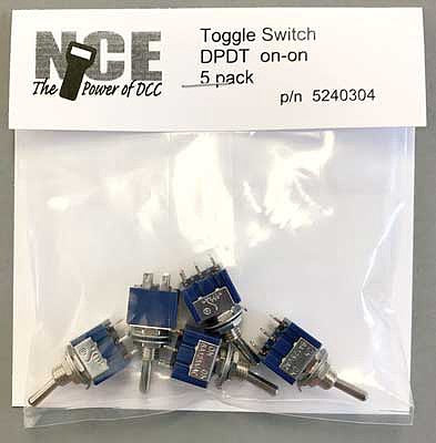 NCE Corporation 304 All Scale TS5D On/On DPDT Toggle Switch 6-Pack -- 125V - 5A