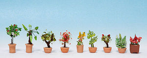 Noch 14082 N Scale Ornamental Plants in Flower Pots #2 -- pkg(9)