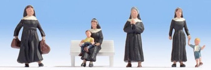 Noch 15400 HO Nuns (4) & Children (2) w/Bench
