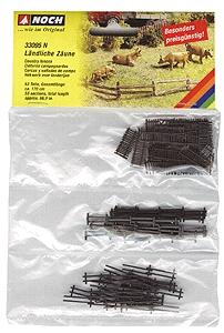 Noch 33095 N Scale Rural Fences -- 53 Sections, Total Length: Approx. 66-15/16" 170cm
