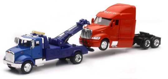 New Ray 15053 1/43 Peterbilt 335 Wrecker Tow Truck w/Tractor Cab (Die Cast)