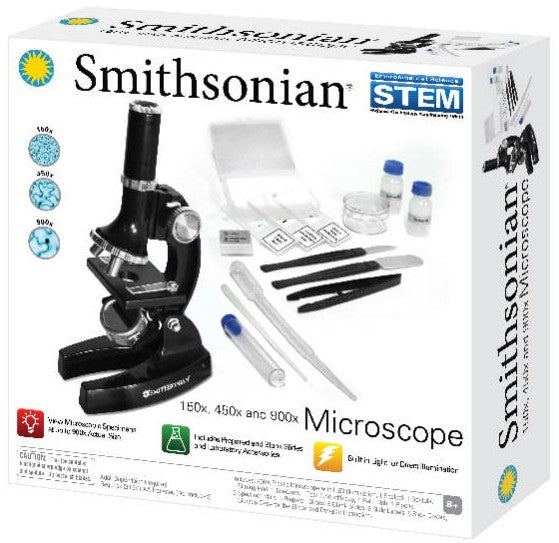 Natural Science Industries 22249 Smithsonian STEM 150x/450x/900x Microscope Kit
