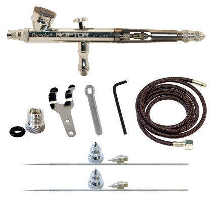 Paasche 16646 Raptor Gravity Feed Double Action Airbrush Set w/3 Heads (RG-3AS)