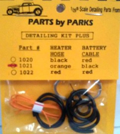Parts By Parks 1021 1/24-1/25 Detail Set 2: Radiator Hose, Orange Heater Hose, Black Battery Cable & Tinned Copper Wire for Brake/Fuel Lines & Carburetor Linkage