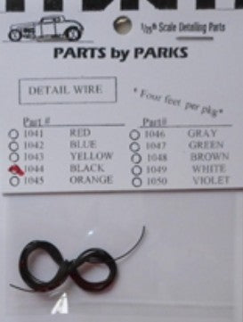 Parts By Parks 1044 1/24-1/25 Black 4 ft. Detail Plug Wire