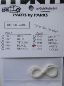 Parts By Parks 1049 1/24-1/25 White 4 ft. Detail Plug Wire