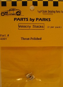 Parts By Parks 4001 1/24-1/25 Velocity Stacks 5/16 x 7/32 x 3/16 (Spun Aluminum) (2)