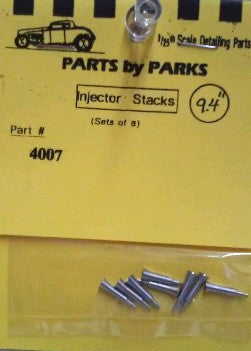 Parts By Parks 4007 1/24-1/25 Hilborn Style Injector Stacks 5/32 x 3/32 x 3/8 (Machined Aluminum) (8)