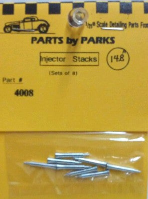 Parts By Parks 4008 1/24-1/25 Hilborn Style Injector Stacks 5/32 x 3/32 x 19/32 (Machined Aluminum) (8)