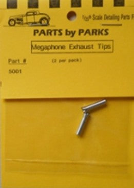 Parts By Parks 5001 1/24-1/25 Exhaust Tip 1/8 x 3/16 (Spun Aluminum) (2)