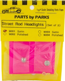 Parts By Parks 9001 1/24-1/25 Street Rod Cone Back Headlights (Satin Finish) (2)