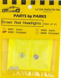 Parts By Parks 9002 1/24-1/25 Street Rod Cone Back Headlights (Polish Finish) (2)