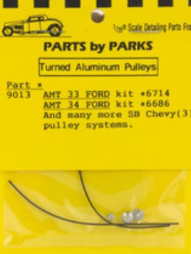 Parts By Parks 9013 1/24-1/25 Pulley Set 1933-34 Ford & SB Chevy (Spun Aluminum) (3)
