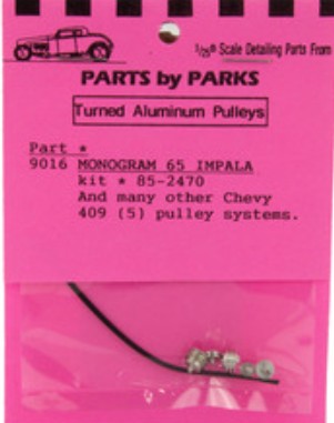 Parts By Parks 9016 1/24-1/25 Pulley Set 1965 Chevy & Chevy 409 (Spun Aluminum) (5)