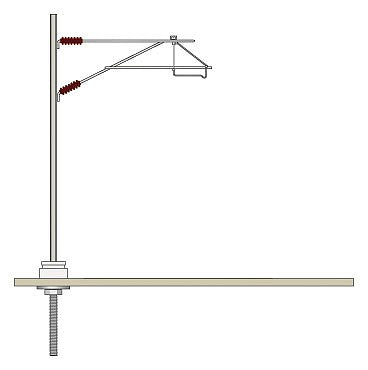 Peco LC110 HO Scale Catenary System Mast -- With Registration Arm