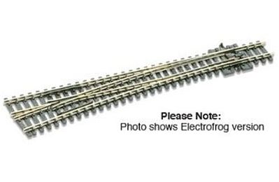 Peco SLE389 N Scale Turnout, Left-Hand #8 Code 80, Long, 36" Radius Diverging Route, Electrofrog