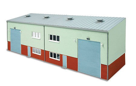 Peco SSM300 HO Scale Concrete Industrial/Retail Building - Wills -- Modular Plastic Kit - Stand-Alone Dimensions: 6-5/8" 16.8cm Square