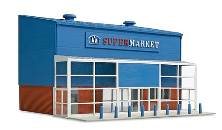 Peco SSM310 HO Scale Supermarket Facade/Front Entrance - Wills -- Fits Concrete Industrial/Retail Building Made Using #552-SSM300