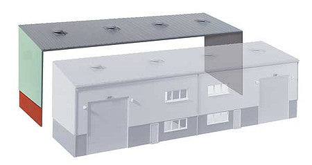 Peco SSM315 HO Scale Industrial/Retail Unit Extension Kit - Wills -- Fits Concrete Industrial/Retail Building Made Using #552-SSM300