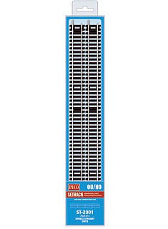 Peco ST2001 HO Scale Code 100 Nickel Silver Double Straight - Setrack -- 13-3/16" 335mm pkg(8)