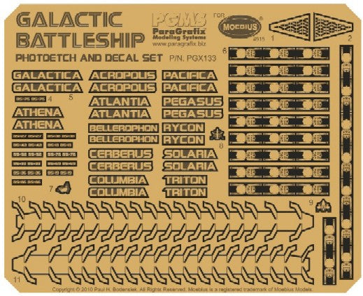 Paragrafix 133 1/4105 Battlestar Galactica: BS75 Spaceship Super Photo-Etch & Decal Set for MOE