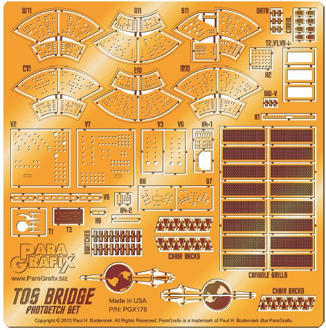 Paragrafix 178 1/32 Star Trek: USS Enterprise Bridge Photo-Etch Set for AMT