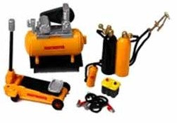 Phoenix Toys 16059 1/24 Garage Accessories: Jack, Compressor, Cables, Battery, Welding Tanks, Extinguisher