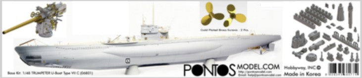 Pontos Models 480011 1/48 German Type VIIC U-Boat Advanced Detail Set for TSM (D)