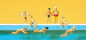 Preiser 10307 HO Scale Recreation & Sports -- Children at the Pool pkg(8)
