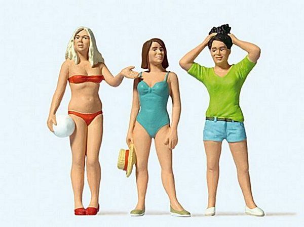 Preiser 44910 G Scale Leisure in the Garden -- 2 Women in Bathing Suits & 1 in Shorts
