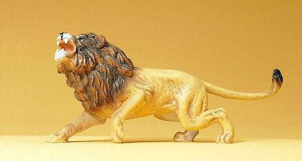 Preiser 47504 44221 Scale Wild Animal Figures, 1/24 - 1/25 Scale -- Lion Charging w/Teeth Bared