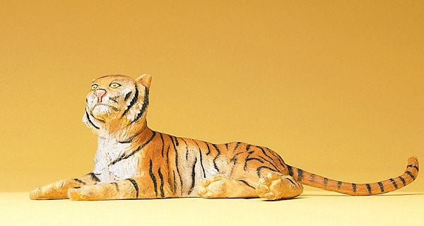 Preiser 47510 44221 Scale Wild Animal Figures, 1/24 - 1/25 Scale -- Tiger Lying Down