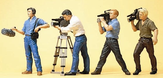 Preiser 10421 HO TV Film Crew w/Cameras (4)