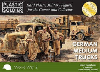 Plastic Soldier Co 1546 15mm WWII German Medium Trucks (5)