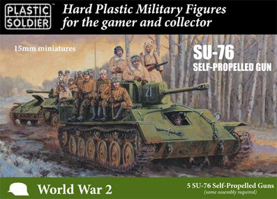 Plastic Soldier Co 1559 15mm WWII Soviet Su76 Self-Propelled Gun (5) & Crew (30)