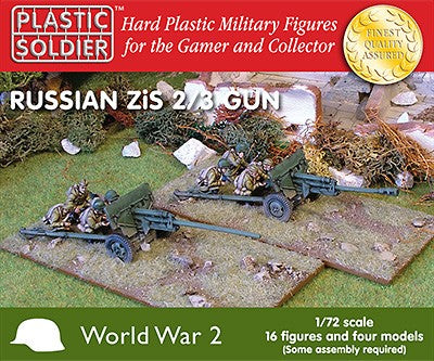 Plastic Soldier Co 7212 1/72 WWII Russian Zis2/3 Gun (4) & Crew (16) (D)