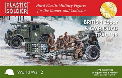 Plastic Soldier Co 7238 1/72 WWII British 25-Pdr & CMP Quad Tractor (6ea) & Crew (28)