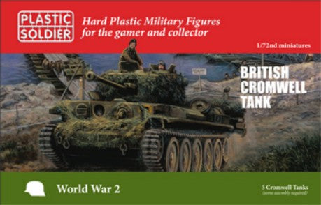 Plastic Soldier Co 7240 1/72 WWII British Cromwell Tank (3) & Crew (3)