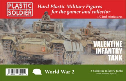 Plastic Soldier 7243 1/72 WWII Valentine Infantry Tank (3) & Crew (9)