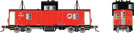 Rapido Trains 110138 HO Scale CP Angus Shops Caboose - Ready to Run -- Algoma Central 9608 (red, black, white, Bear Logo)