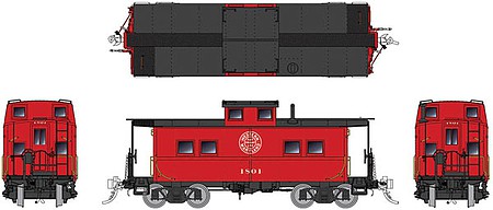 Rapido Trains 144024 HO Scale Northeastern-Style Steel Caboose - Ready to Run -- Western Maryland 1890 (As-Delivered, red, black)