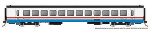 Rapido Trains 25105 HO Scale RTL Turboliner Coach - Ready to Run -- Amtrak 187 (Phase III Late, white, red, blue, black)