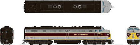 Rapido Trains 28518 HO Scale EMD E8A - Sound and DCC -- Erie Lackawanna 809 (gray, maroon, yellow)