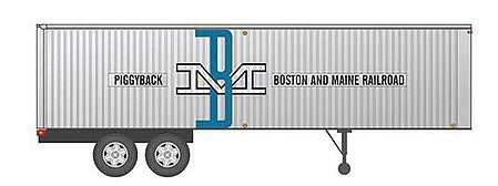 Rapido Trains 403001 HO Scale Fruehauf 35' Integral-Post Volume Van Trailer - Assembled -- Boston & Maine 1 (silver, blue, Large B&M Logo)