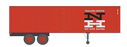 Rapido Trains 403008 HO Scale Fruehauf 35' Integral-Post Volume Van Trailer - Assembled -- New Haven 2 (vermillion, black, white, Large NH)