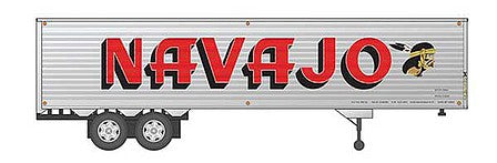 Rapido Trains 403043 HO Scale Fruehauf 40' Fluted-Side Volume Van Trailer - Assembled -- Navajo 1 (silver, red, Billboard Lettering, Native Logo)